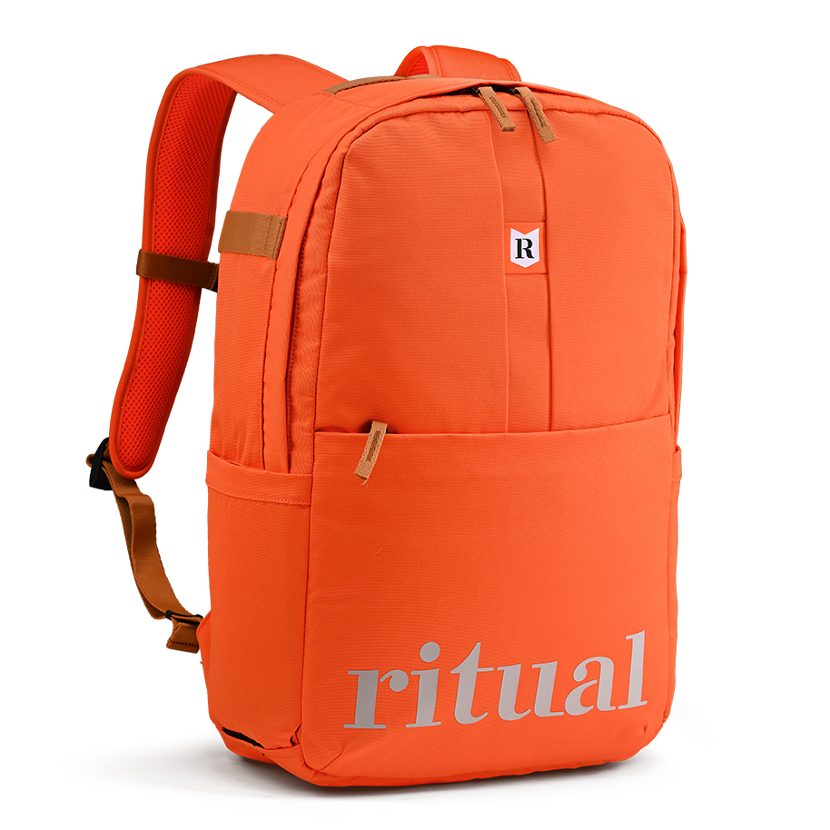 Ritual Covert hockey backpack orange front right view